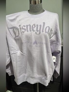 Disney Light Lavender Crewneck Sweatshirt with Sparkle Logo - NWT!!